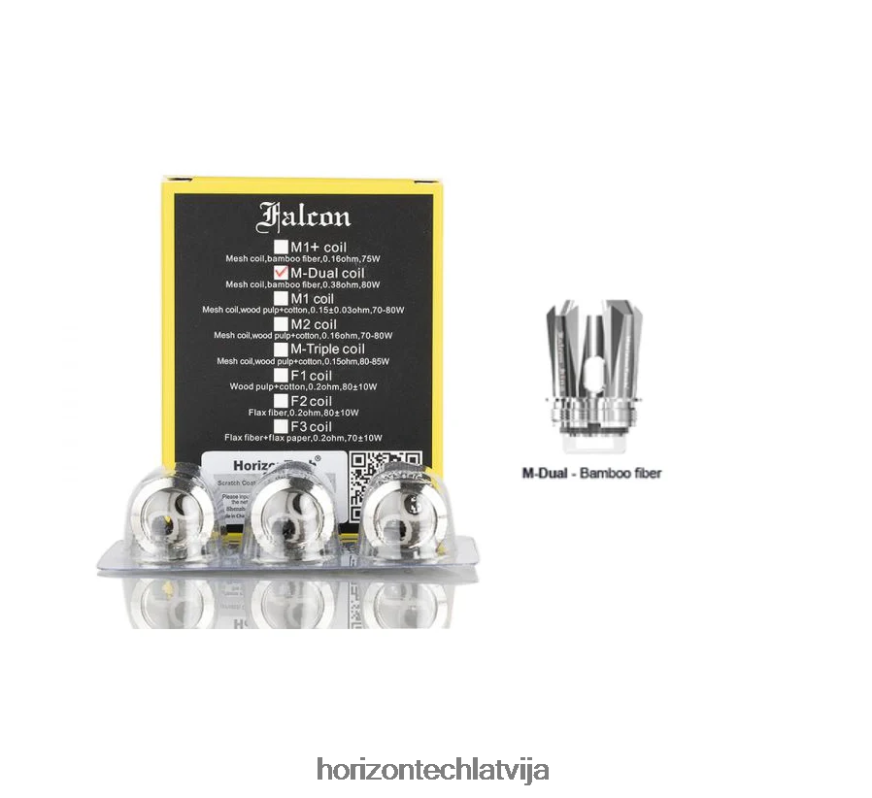 HorizonTech Vape Kit - HorizonTech Falcon spoles (3 iepakojumi) m-duālā tīkla spole 0,38 omi BV24P8165