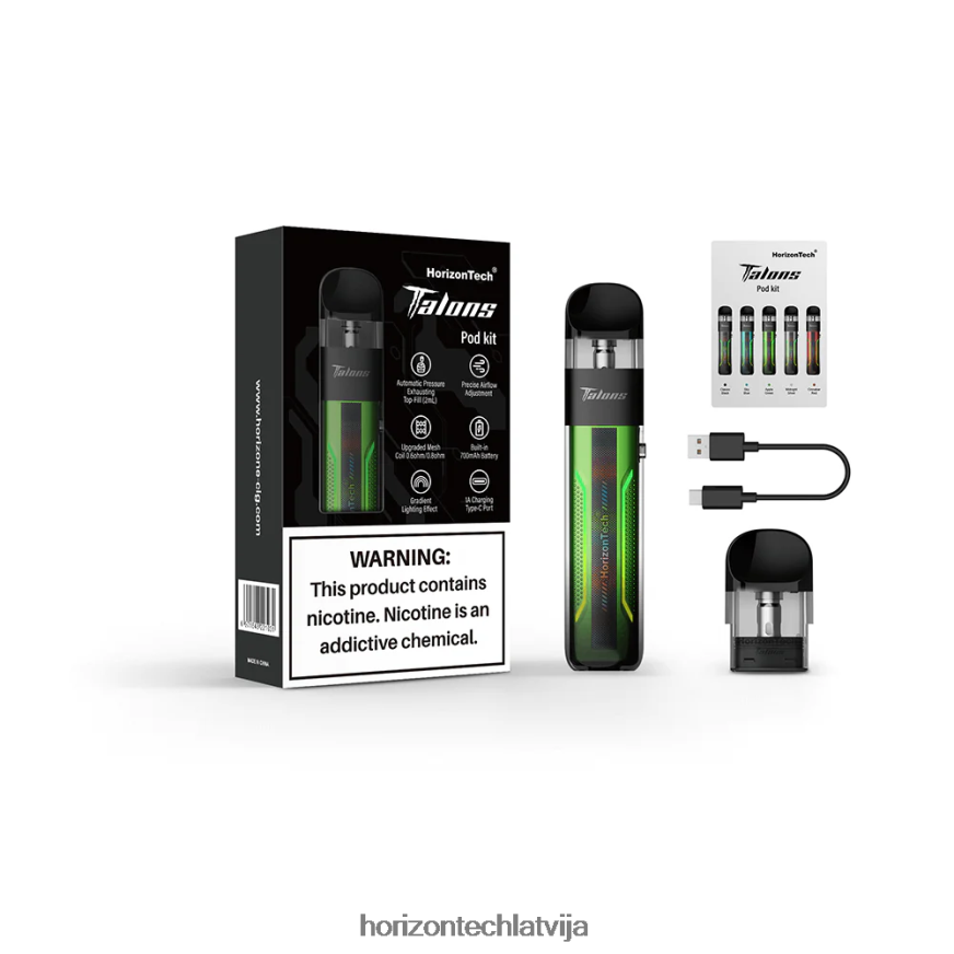 HorizonTech Vape Latvija - HorizonTech Talons sākuma komplekts ābolu zaļš BV24P8201