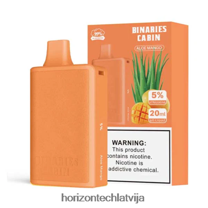 HorizonTech Disposable Vape - HorizonTech Binaries Cabin vienreizējās lietošanas 20ml alvejas mango BV24P875