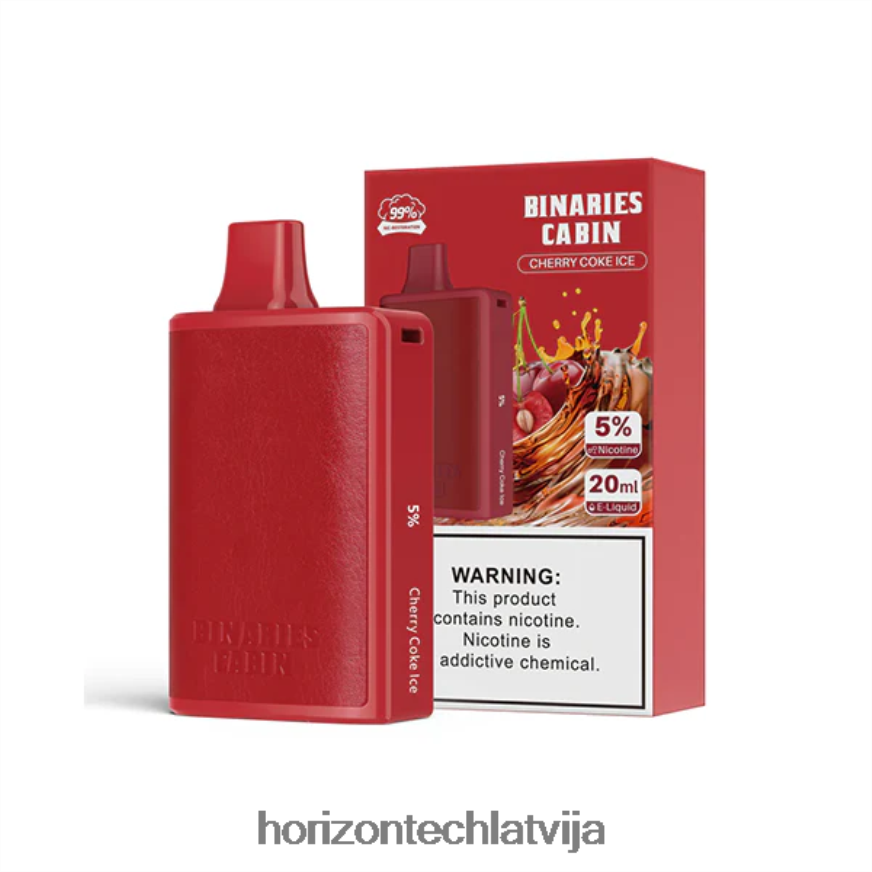 HorizonTech Disposable Vape - HorizonTech Binaries Cabin vienreizējās lietošanas 20ml ķiršu kolas ledus BV24P854