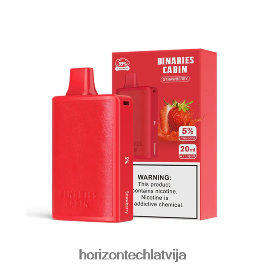 HorizonTech Disposable Vape - HorizonTech Binaries Cabin vienreizējās lietošanas 20ml zemenes BV24P868