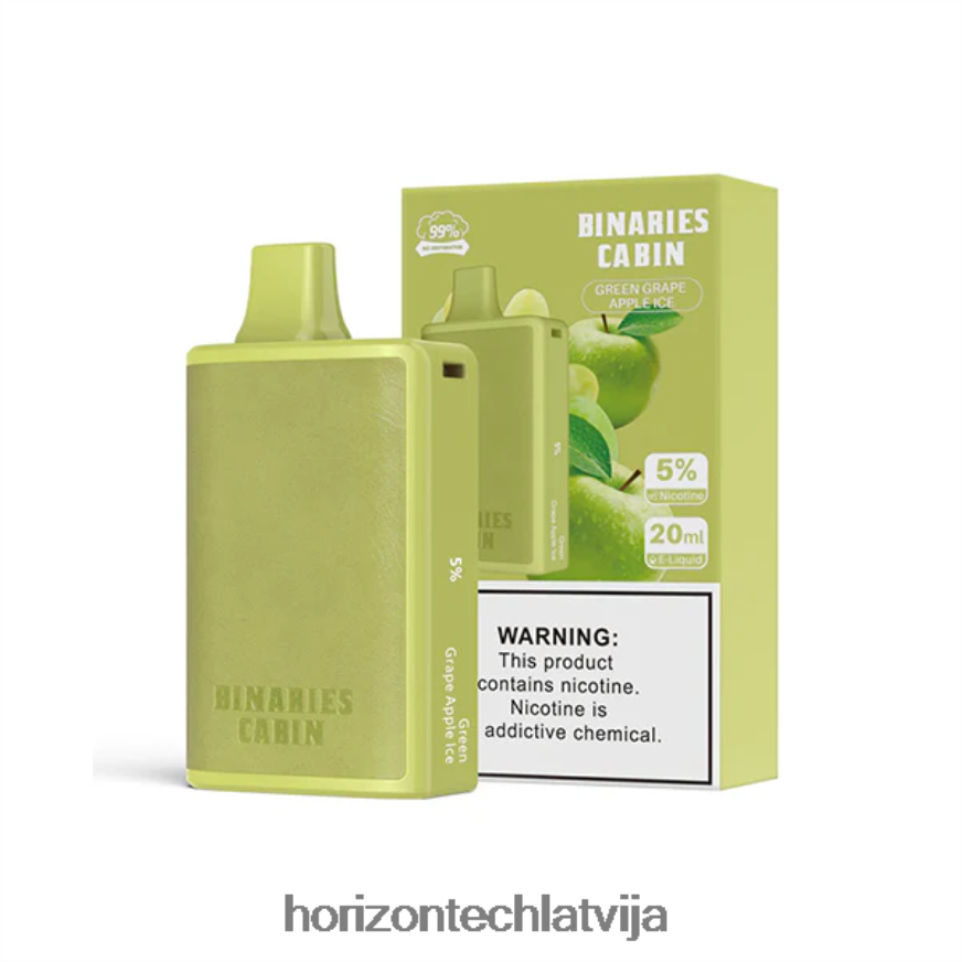 Horizon Tech Company - HorizonTech Binaries Cabin vienreizējās lietošanas 20ml zaļo vīnogu ābolu ledus BV24P856