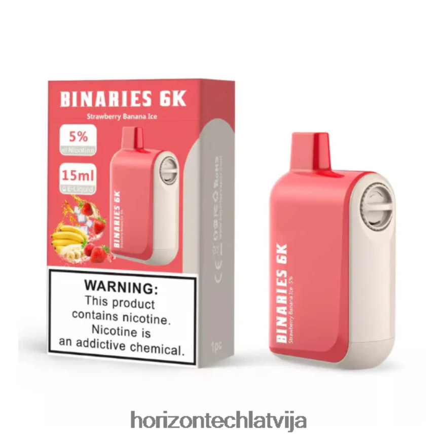 HorizonTech Riga - HorizonTech Binaries Cabin vienreizējās lietošanas 15ml zemeņu banānu ledus BV24P851