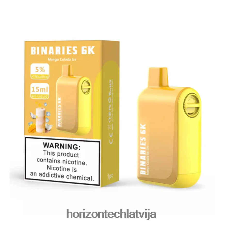 Horizon Tech Company - HorizonTech Binaries Cabin vienreizējās lietošanas 15ml mango colada ledus BV24P849