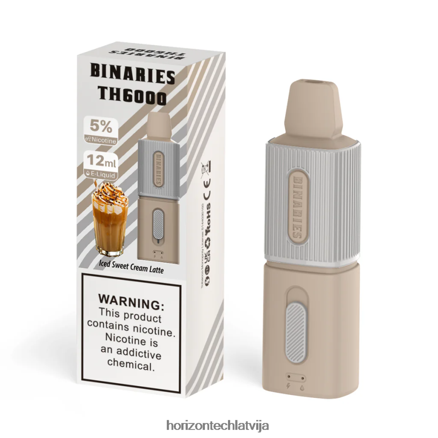 HorizonTech Disposable Vape - HorizonTech Binaries Cabin th6000 vienreizējās lietošanas 12ml saldā saldā krējuma latte BV24P8124