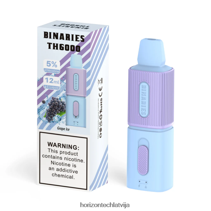 HorizonTech Disposable Vape - HorizonTech Binaries Cabin th6000 vienreizējās lietošanas 12ml vīnogu ledus BV24P896