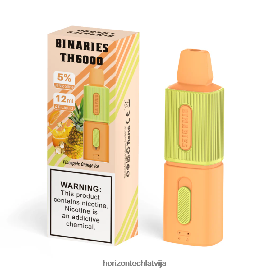 HorizonTech Vape Kit - HorizonTech Binaries Cabin th6000 vienreizējās lietošanas 12ml ananāsu apelsīnu ledus BV24P8109