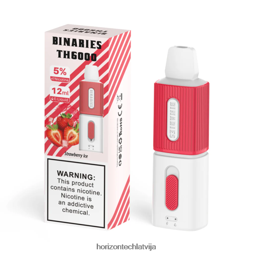 HorizonTech Vape Kit - HorizonTech Binaries Cabin th6000 vienreizējās lietošanas 12ml zemeņu ledus BV24P84