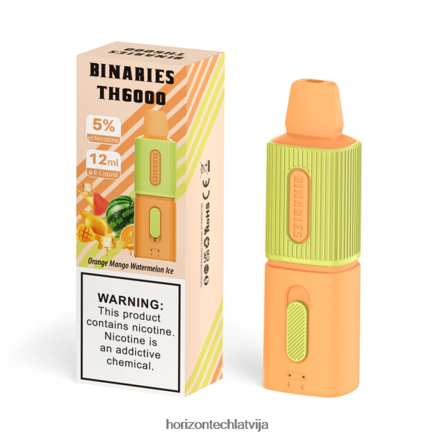 Horizon Tech Vape - HorizonTech Binaries Cabin th6000 vienreizējās lietošanas 12ml apelsīnu mango arbūzu ledus BV24P8111