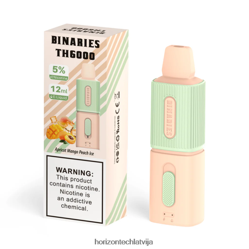 Horizon Tech Vape - HorizonTech Binaries Cabin th6000 vienreizējās lietošanas 12ml aprikožu mango persiku ledus BV24P8104